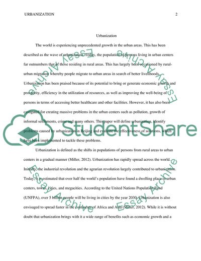 Problem Caused by Urbanization