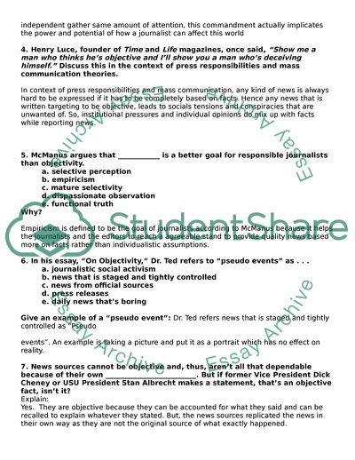 Objectivity in News and Information