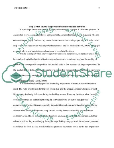 Why Cruise, why cruise line is used