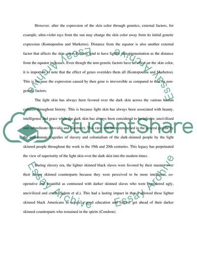 Prejudice Based on Skin Color