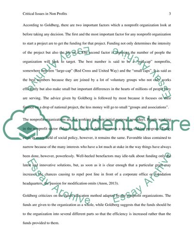 Critical Issues in Non-Profits