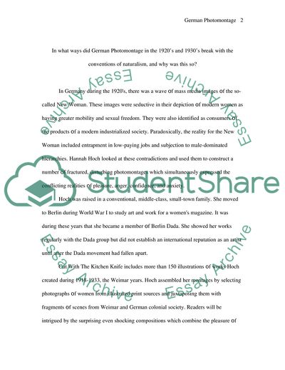 Twentieth Century German Photomontage and Naturalism