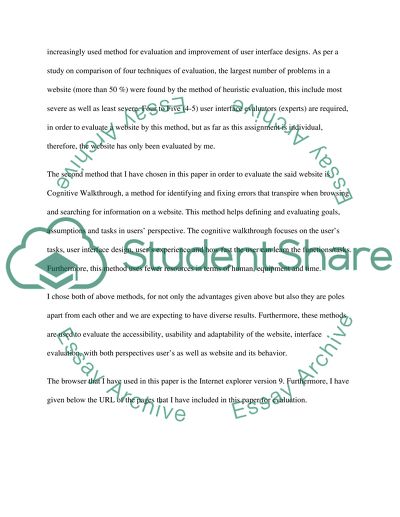 Heuristic Evaluation and Cognitive Walkthrough