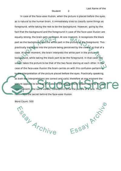 Face-Vase Illusion An Explanation