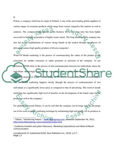 Word of Mouth Marketing