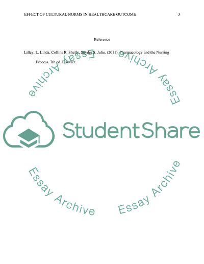 Effect of Cultural Norms in Healthcare Outcome