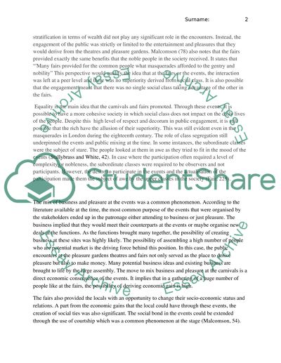 Public Mixing in the Eighteenth Century London