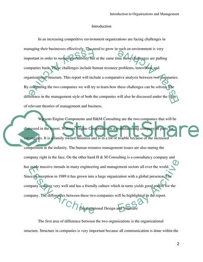 Watsons Engine Components and H&M Consulting