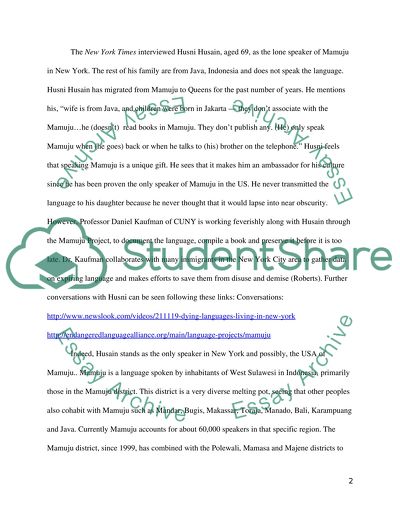 Mamuju: an Endangered Language