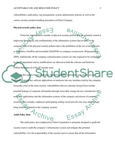 Acceptable Use and Behavior Policy