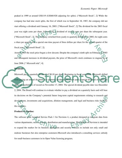 An Economic Paper: Microsoft