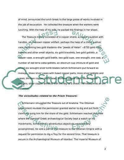 CUltural propert - The Treasures of Priam