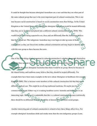 Aboriginal Drinking Problems to the Cultural Construction