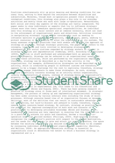 Strategy as practice & leadership