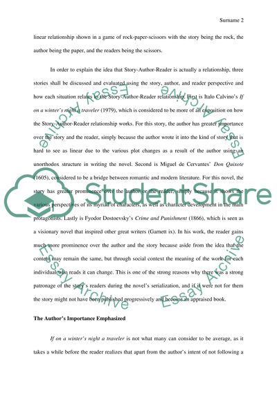 The Story-Author-Reader Relationship