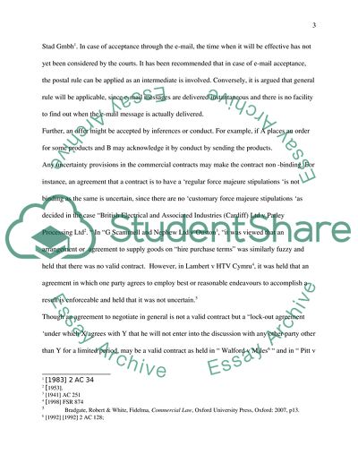 Legally Enforceable Offer and Acceptance in Commercial Contracts