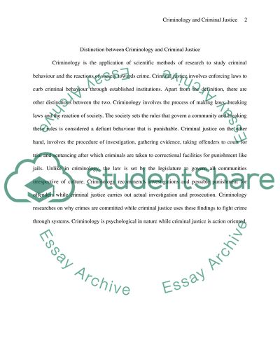 Criminology and Criminal Justice