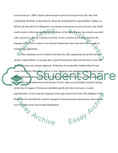 The Fair Labor Standards Act