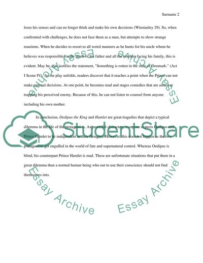 Are Hamlet and Oedipus the King dramas of conscience or dramas of consciousness