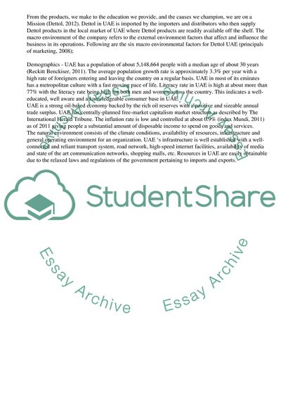 Economic Environment of Dettol