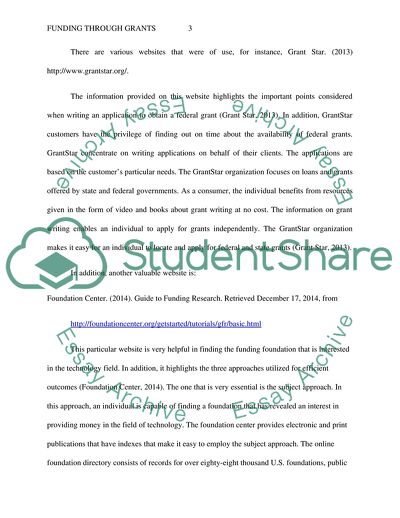 Funding through Grants