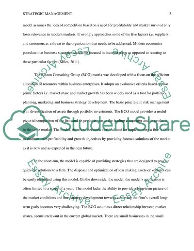 Strategic Management - Critic of Management Models