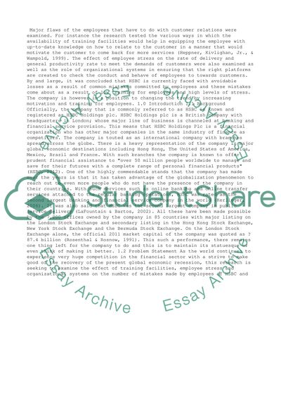 HSBC Bank (employee mistakes)