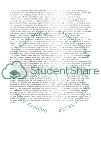 Best Practices in OPS Management : Starbucks Corp:Clouds in your Coffee Case Analysis