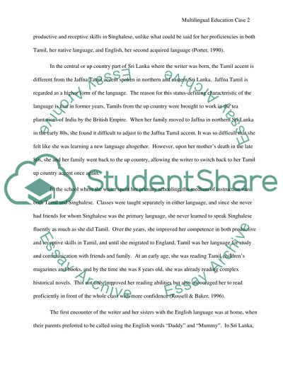 Educational Practice in a Multilingual Context