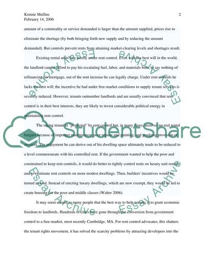 Supply and Demand in the Rent Control