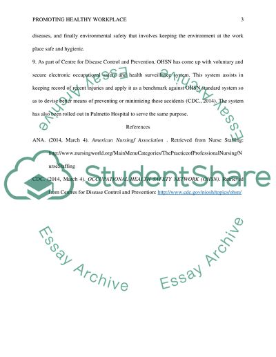 Promoting Healthy Workplace