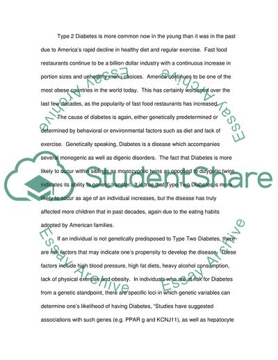 Type Two Diabetes, Why It Is a Disease of the Young