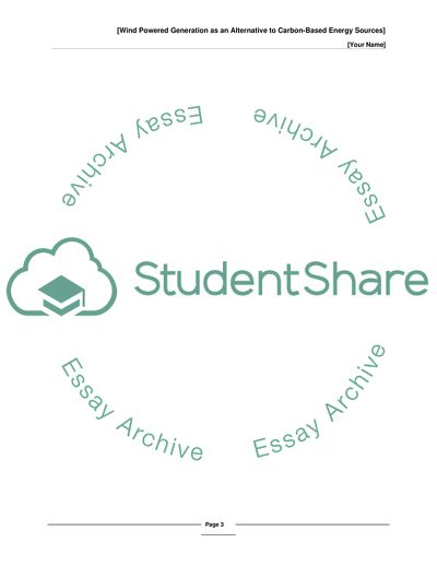 The Wind Power System as an Alternative to Carbon-Based Power System