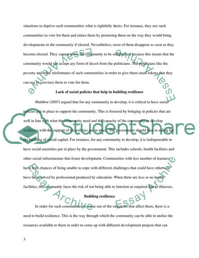 Building Social Capital through Community Resilience