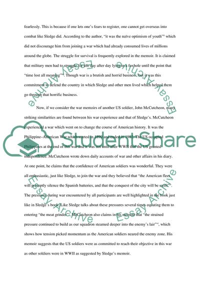 E. B. Sledges War Experience