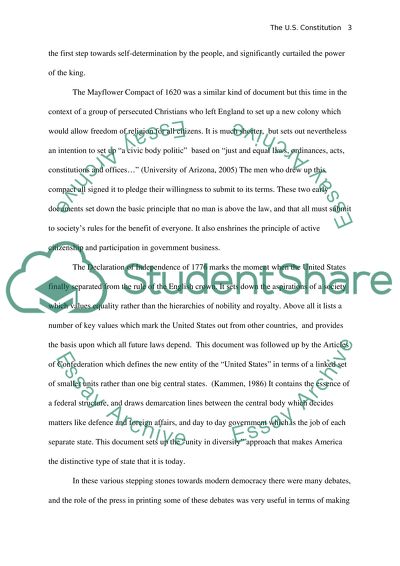 History and Politican Science: The U.S Constitution