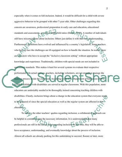 Inclusion in Early Childhood Education