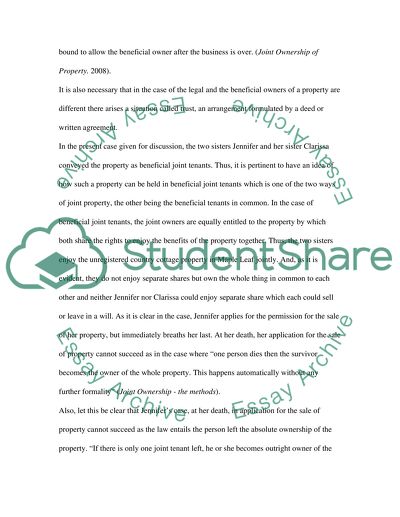 Legal and Equitable Ownership of the Property