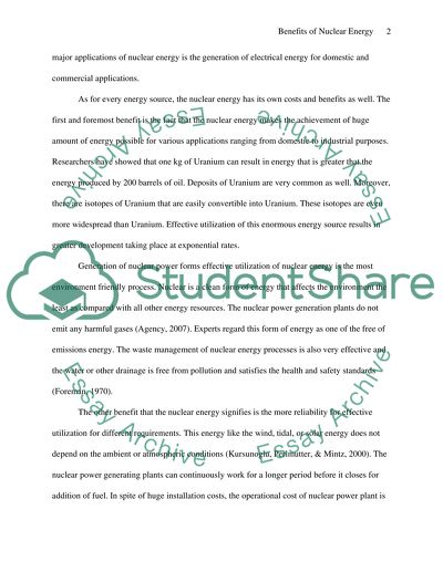 Benefits of Nuclear Energy