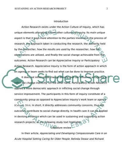 Sustaining an Action in a Healthcare Setting