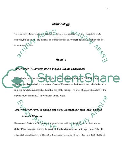 Mannitol for Cerebral Oedema: A Study on Osmosis and Buffer Action