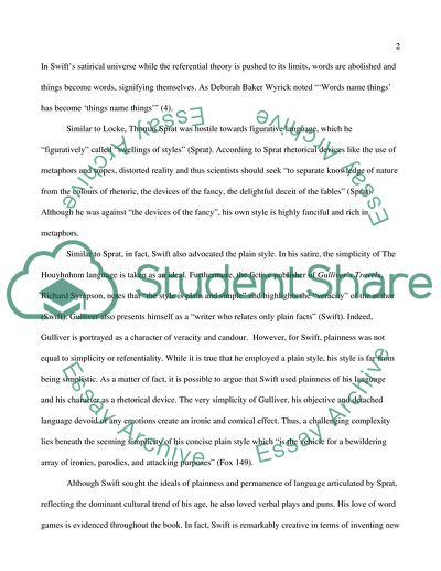 Thomas Sprats Influence in Jonathan Swifts Writing Style