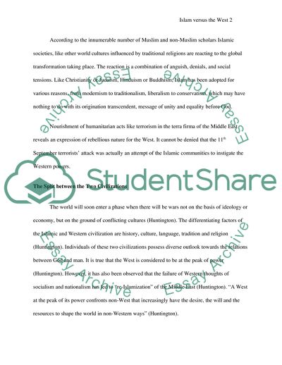 Political Cultural Perspective Of Islam And West