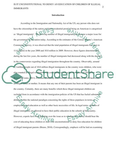 Is It Unconstitutional to Deny an Education of Children of Illegal Immigrants