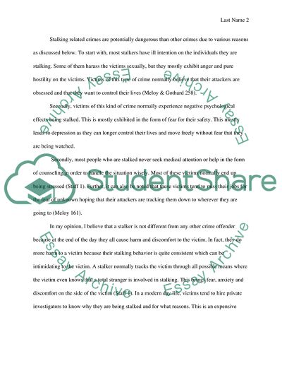 Stalking-Related Crimes Should Be Paid More Attention