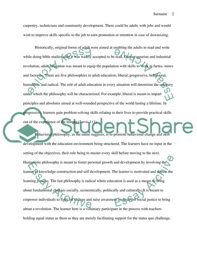 Adult Education as a Profession