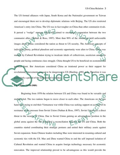 U.S. - China relations since 1970 to present