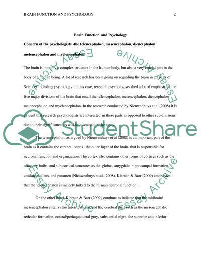 Brain Function and Psychology