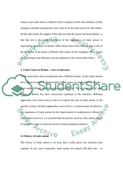 Is There a Role for Trade Unions in the New Employee Relations