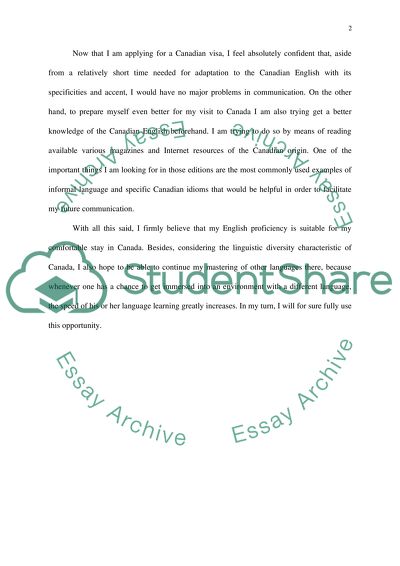 Letter of proficiency in English